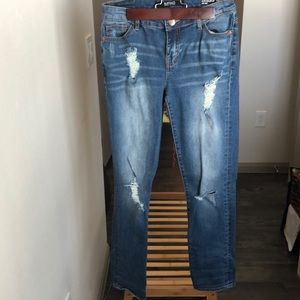 Buffalo distressed cropped jeans